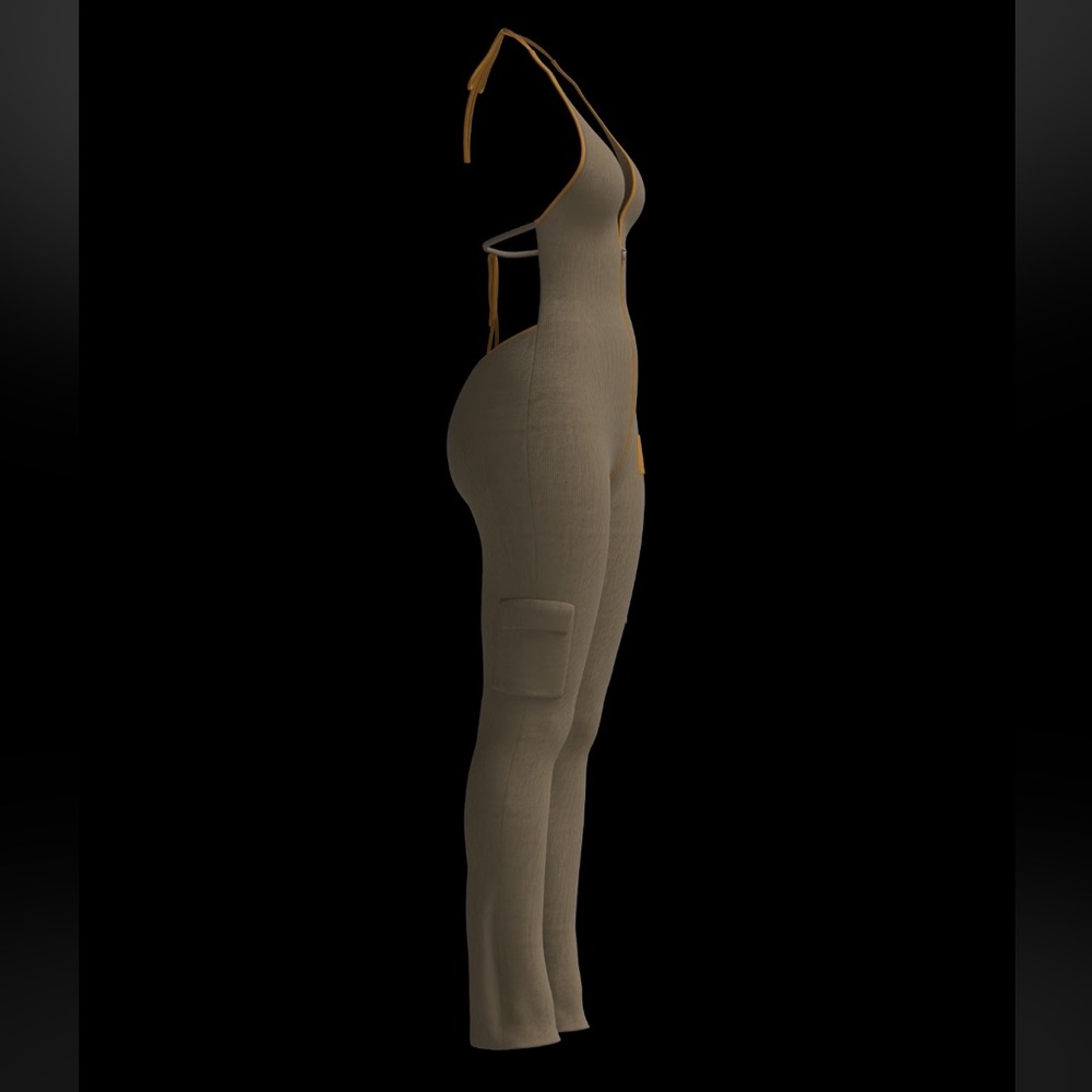 Tordrobes Brown deep v jumpsuit.